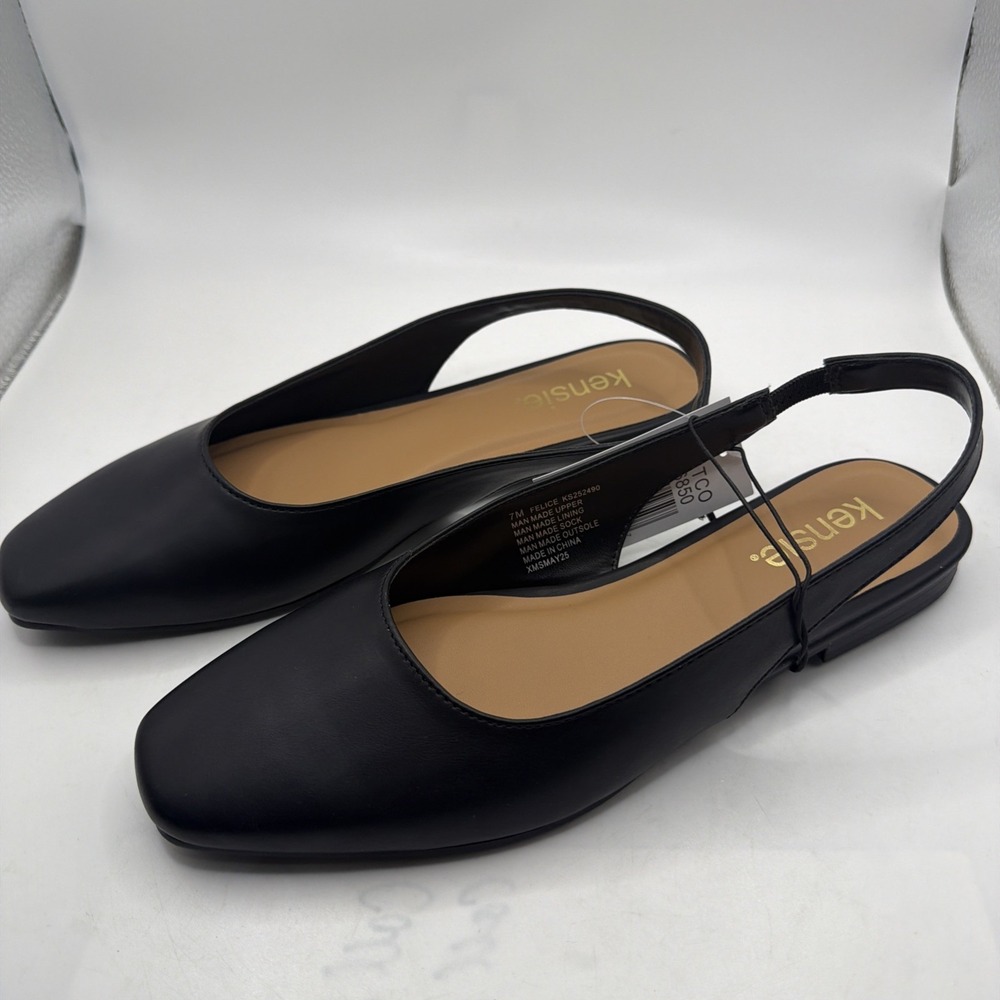Kensie Women's Size 8,Felice Dress Shoes Slingback Flats Easy On, Black. New.‎